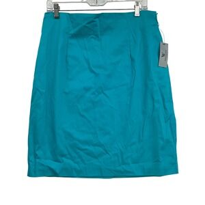 Worthington Scuba Blue Pencil Skirt Womens 14 Knee Length Back Zip New With Tags